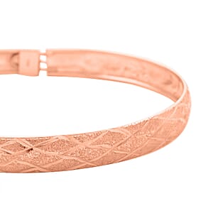 Diamond-cut Bangle Bracelet in 14K Rose Gold Over Sterling Silver (7.50 In) 5.40 Grams