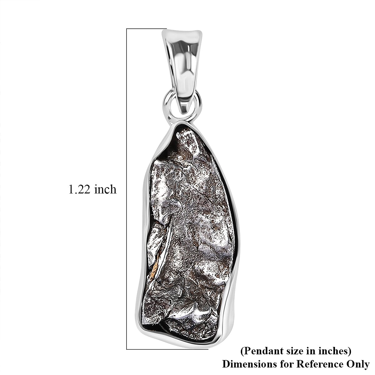Artisan Crafted Rough Cut Marvelous Meteorite Pendant without Chain in Black Oxidized Sterling Silver