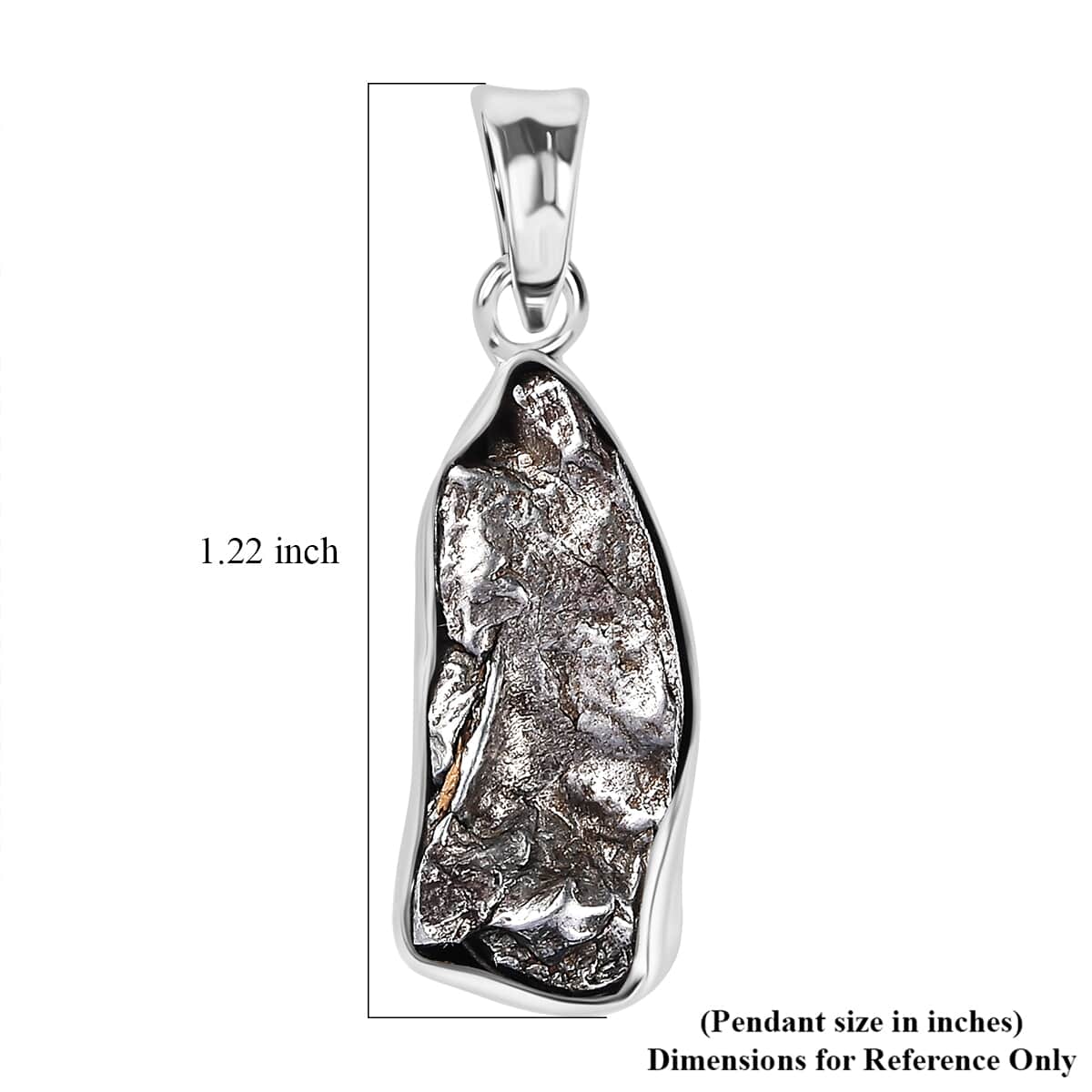 Artisan Crafted Rough Cut Marvelous Meteorite Pendant in Black Oxidized Sterling Silver image number 5