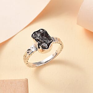 Artisan Crafted Marvelous Meteorite Ring in Sterling Silver (Size 10.0)