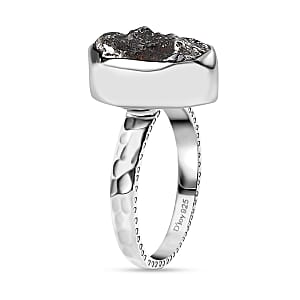 Artisan Crafted Marvelous Meteorite Ring in Sterling Silver (Size 10.0)