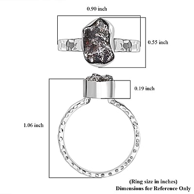 Artisan Crafted Marvelous Meteorite Ring in Sterling Silver (Size 10.0)