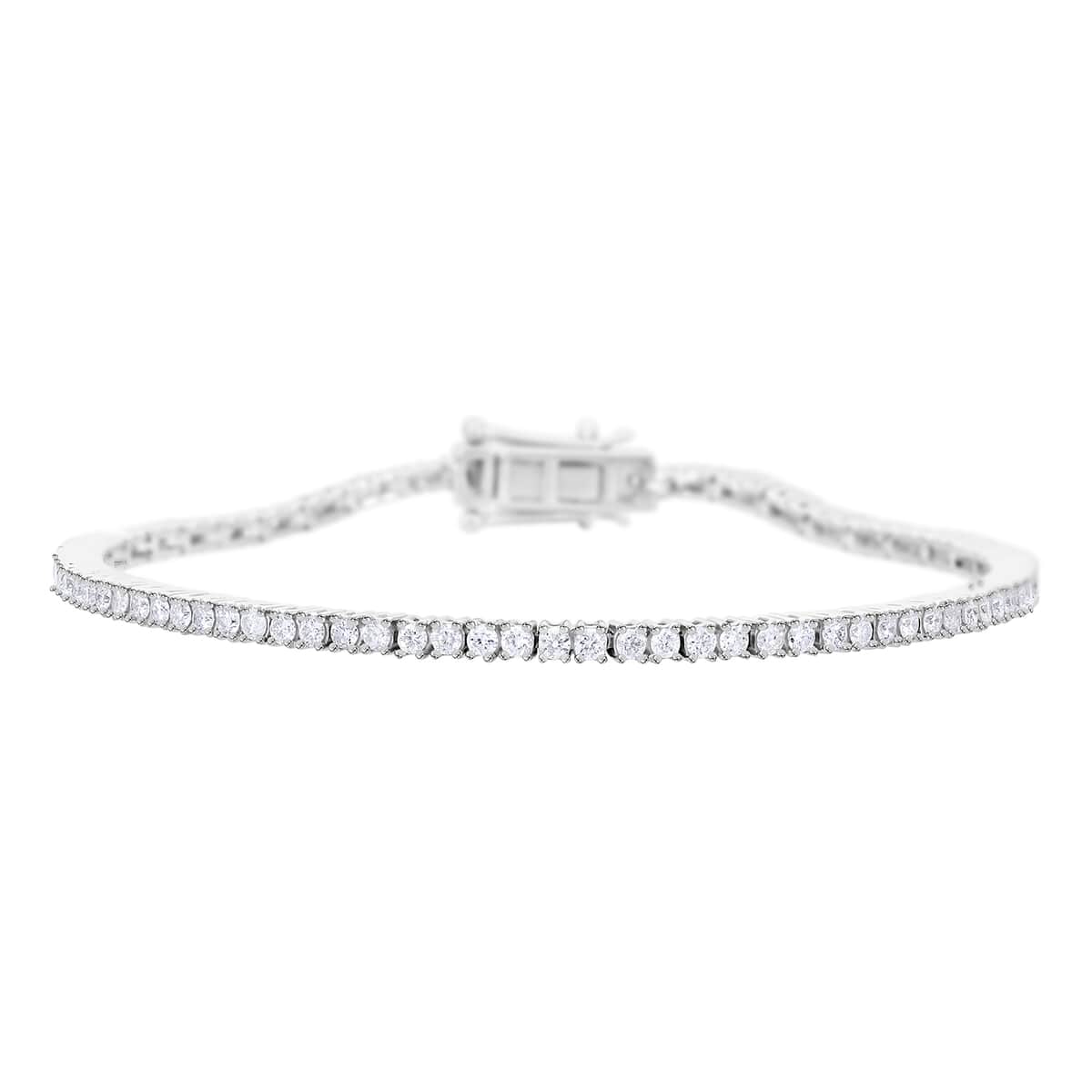 Luxuriant Lab Grown Diamond G-H SI 2.00 ctw Bracelet in Platinum Over Sterling Silver (5.25 In) image number 0