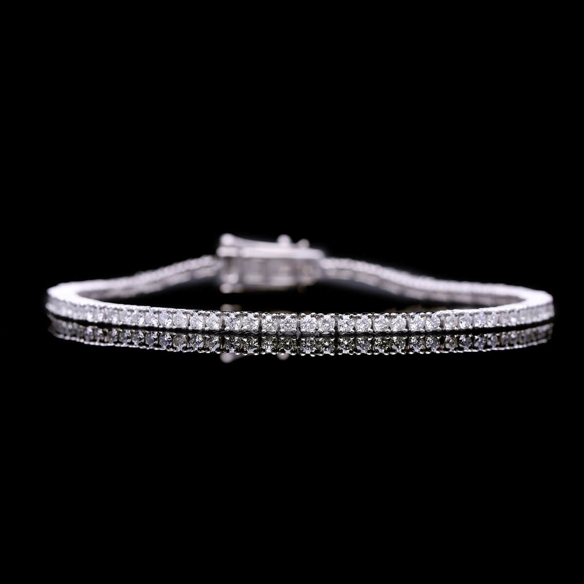 Luxuriant Lab Grown Diamond G-H SI 2.00 ctw Bracelet in Platinum Over Sterling Silver (5.25 In) image number 1