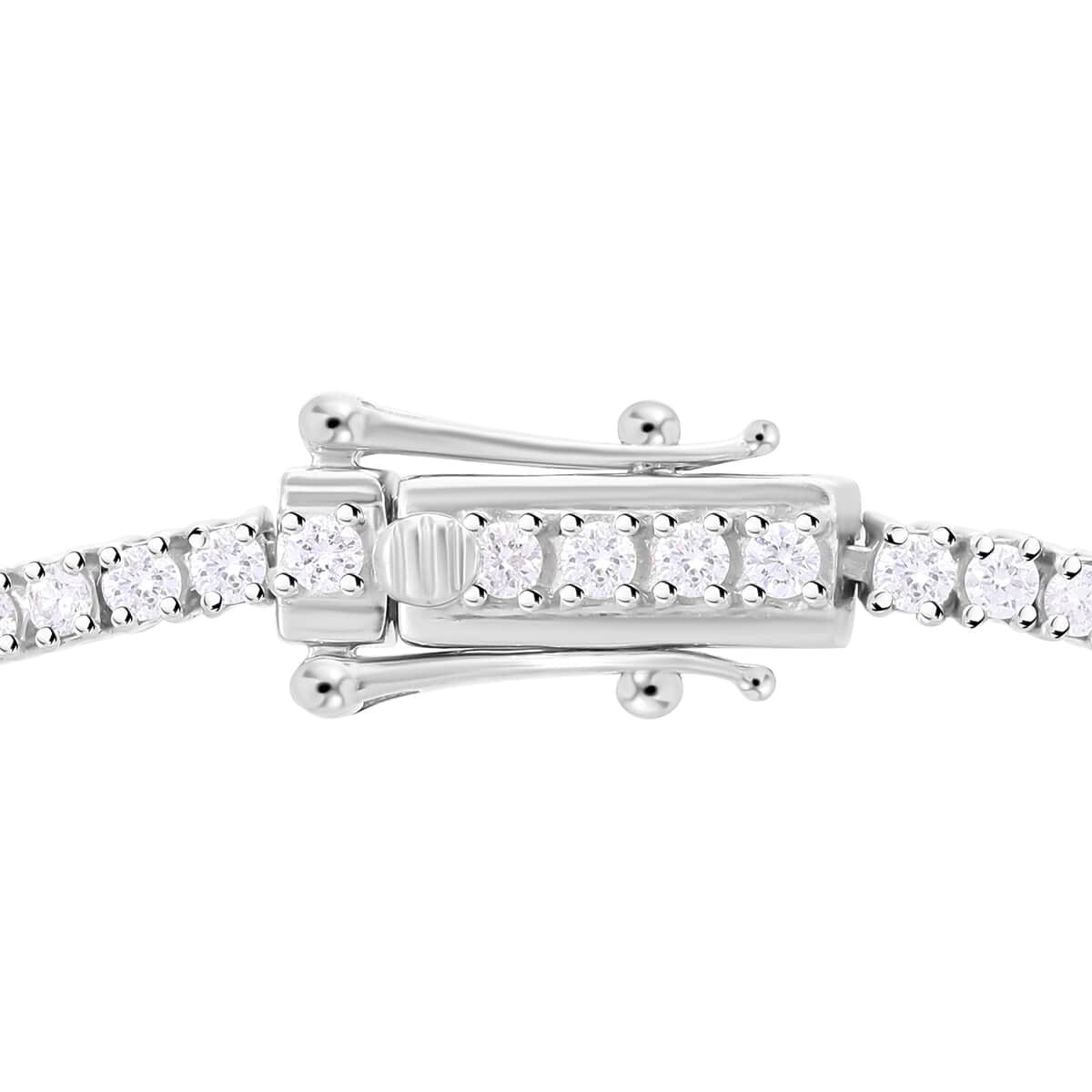 Luxuriant Lab Grown Diamond G-H SI 2.00 ctw Bracelet in Platinum Over Sterling Silver (5.25 In) image number 4