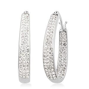 Simulated Diamond Earrings in Silvertone