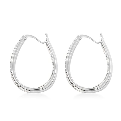 Simulated Diamond Earrings in Silvertone