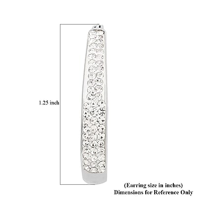 Simulated Diamond Earrings in Silvertone