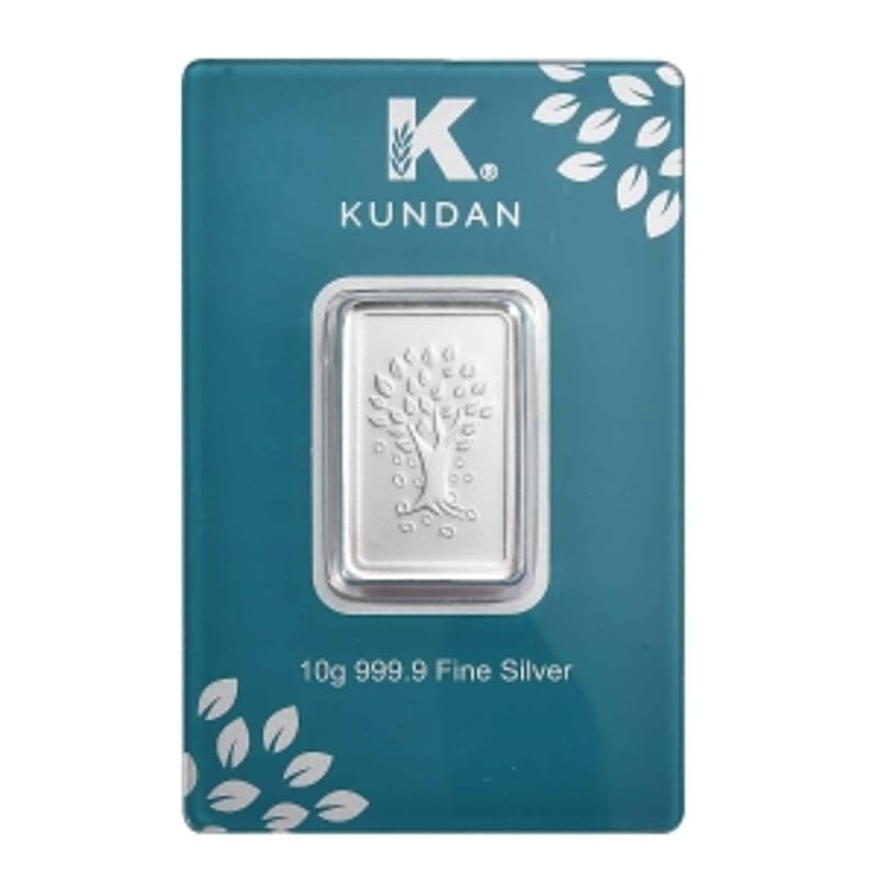 Kundan 999.9 Fine Silver Kalpataru Tree Bar (10 g)
