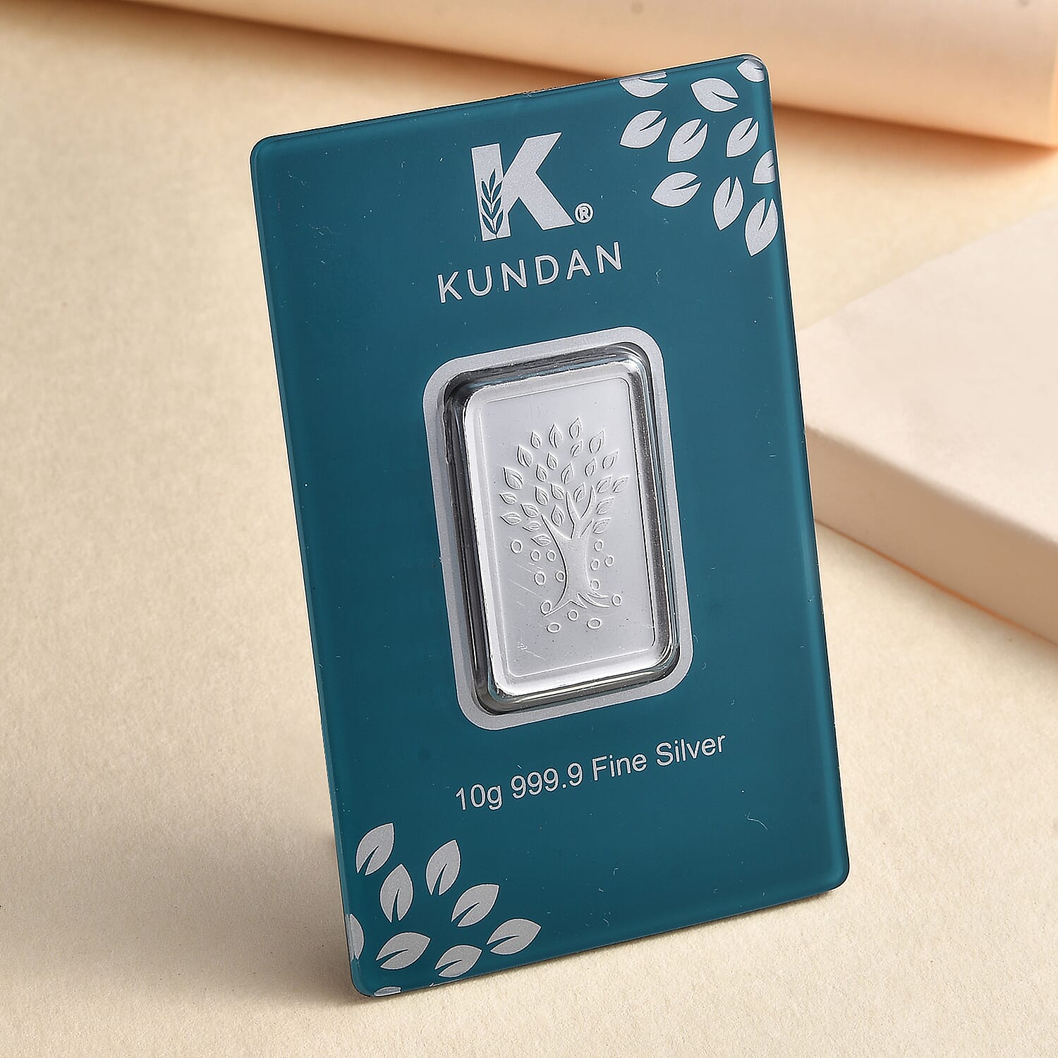 Buy Kundan 999.9 Fine Silver Kalpataru Tree Bar 10 Grams at