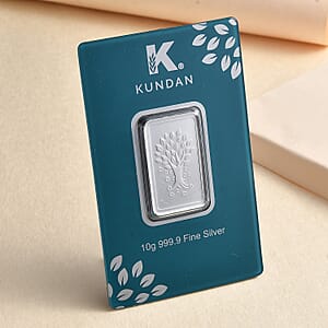  Kundan 999.9 Fine Silver Kalpataru Tree Bar 10 Grams