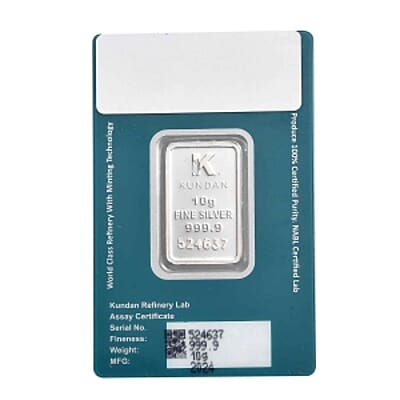 Kundan 999.9 Fine Silver Kalpataru Tree Bar (10 g)