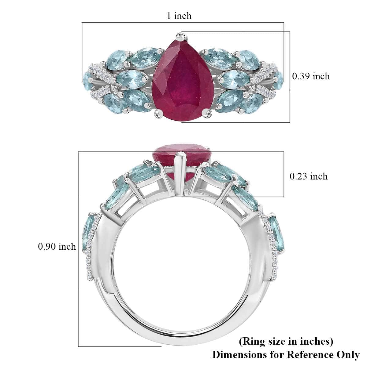 Niassa Ruby (FF), Multi Gemstone Ring in Rhodium Over Sterling Silver (Size 10.0) 2.80 ctw image number 5