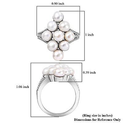 Karis Freshwater Pearl Ring in Platinum Bond (Size 10.0)