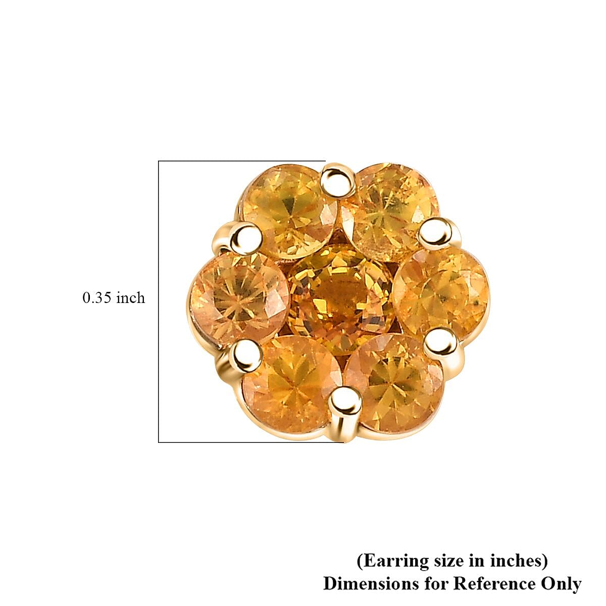 Madagascar Yellow Sapphire 2.00 ctw Floral Earrings in 18K Vermeil Yellow Gold Over Sterling Silver