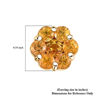 Madagascar Yellow Sapphire 2.00 ctw Floral Earrings in 18K Vermeil Yellow Gold Over Sterling Silver