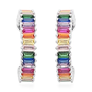 Multi Gemstone Earrings in Silvertone