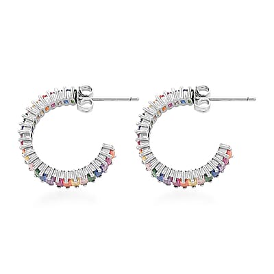 Multi Gemstone Earrings in Silvertone