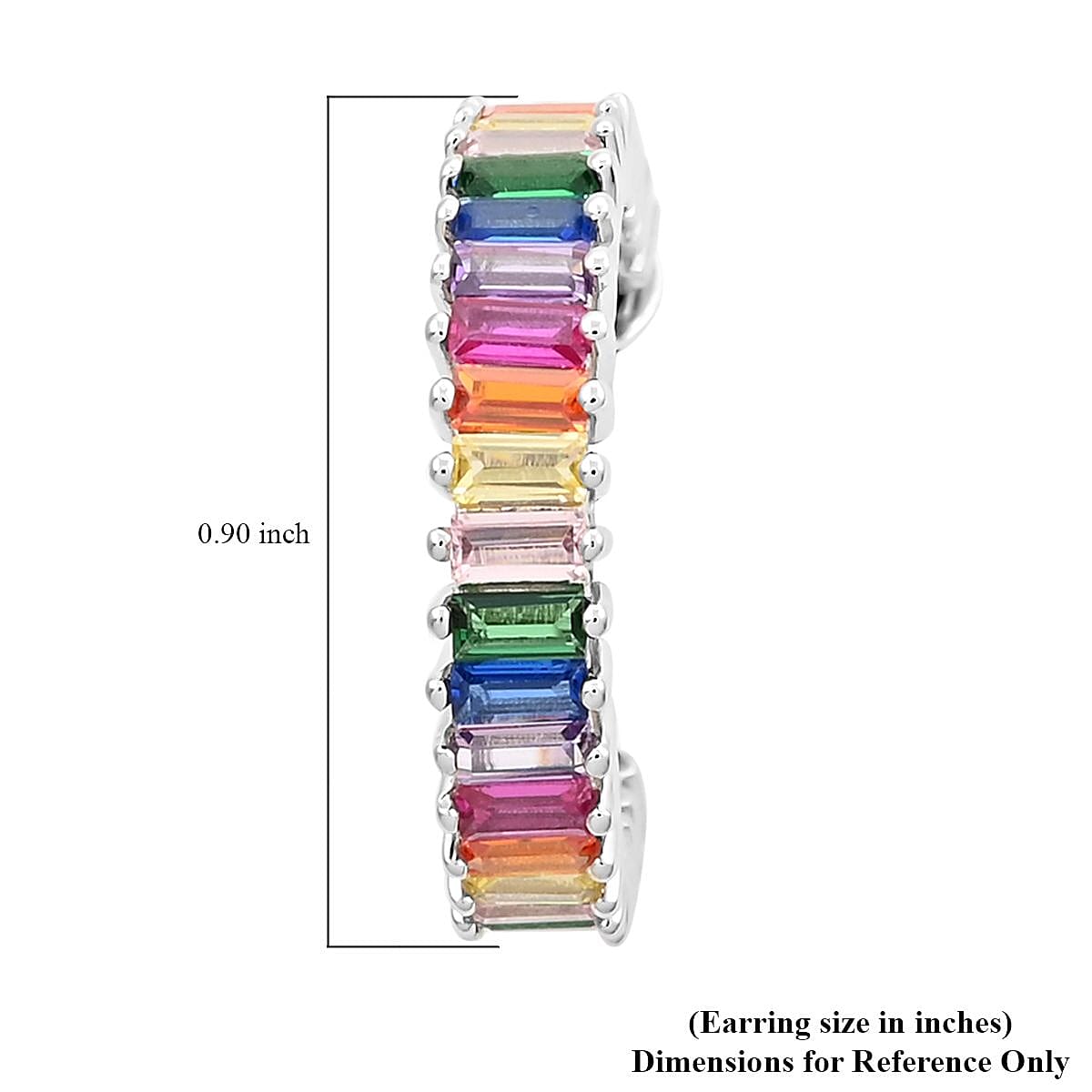 Multi Gemstone Earrings in Silvertone 9.60 ctw image number 4