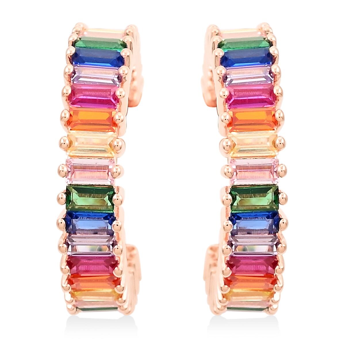 Multi Gemstone Earrings in Rosetone image number 0