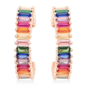 Multi Gemstone Earrings in Rosetone