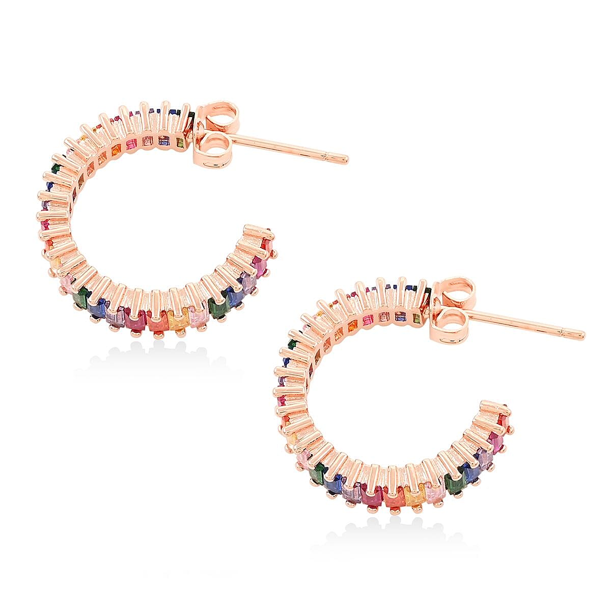Multi Gemstone Earrings in Rosetone image number 3