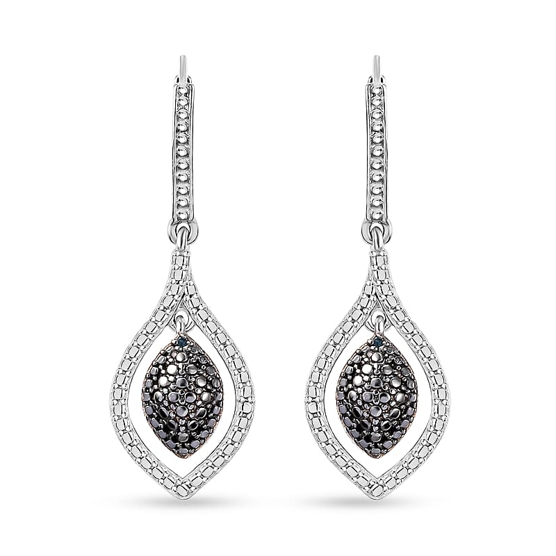 Karis Blue Diamond (IR) Accent Earrings in Platinum Bond