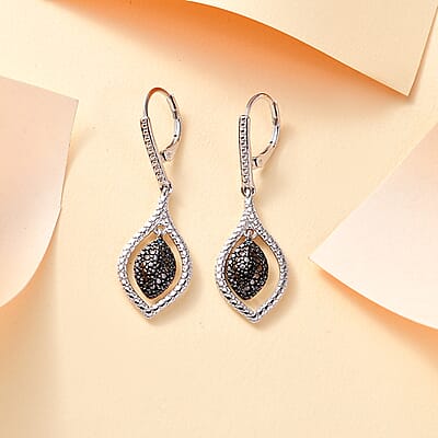 Karis Blue Diamond (IR) Accent Earrings in Platinum Bond