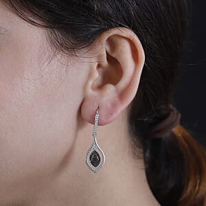 Karis Blue Diamond (IR) Accent Earrings in Platinum Bond