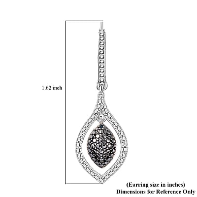 Karis Blue Diamond (IR) Accent Earrings in Platinum Bond