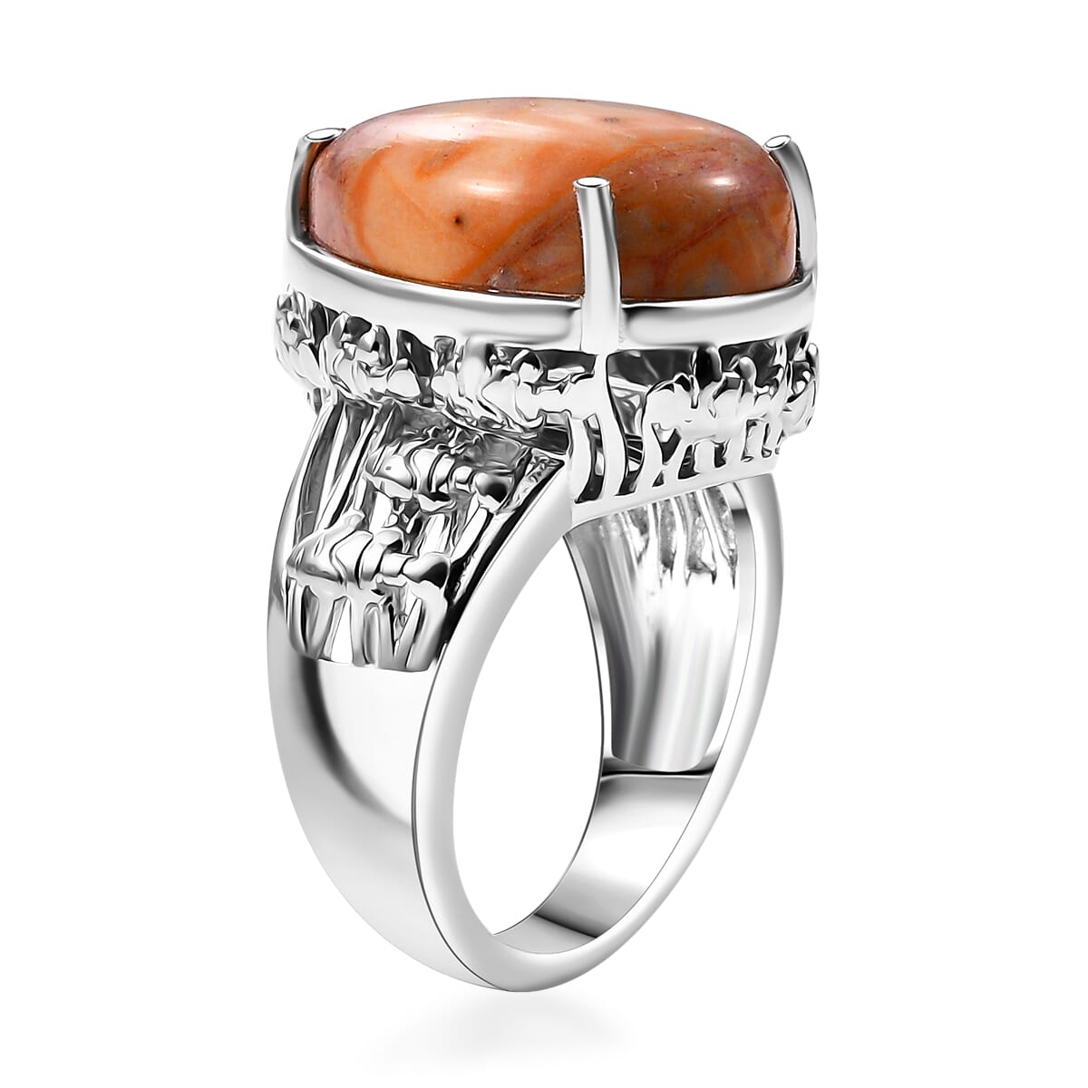 Karis Venus Jasper 9.20 ctw Solitaire Ring in Platinum Bond (Size 10.0) image number 3