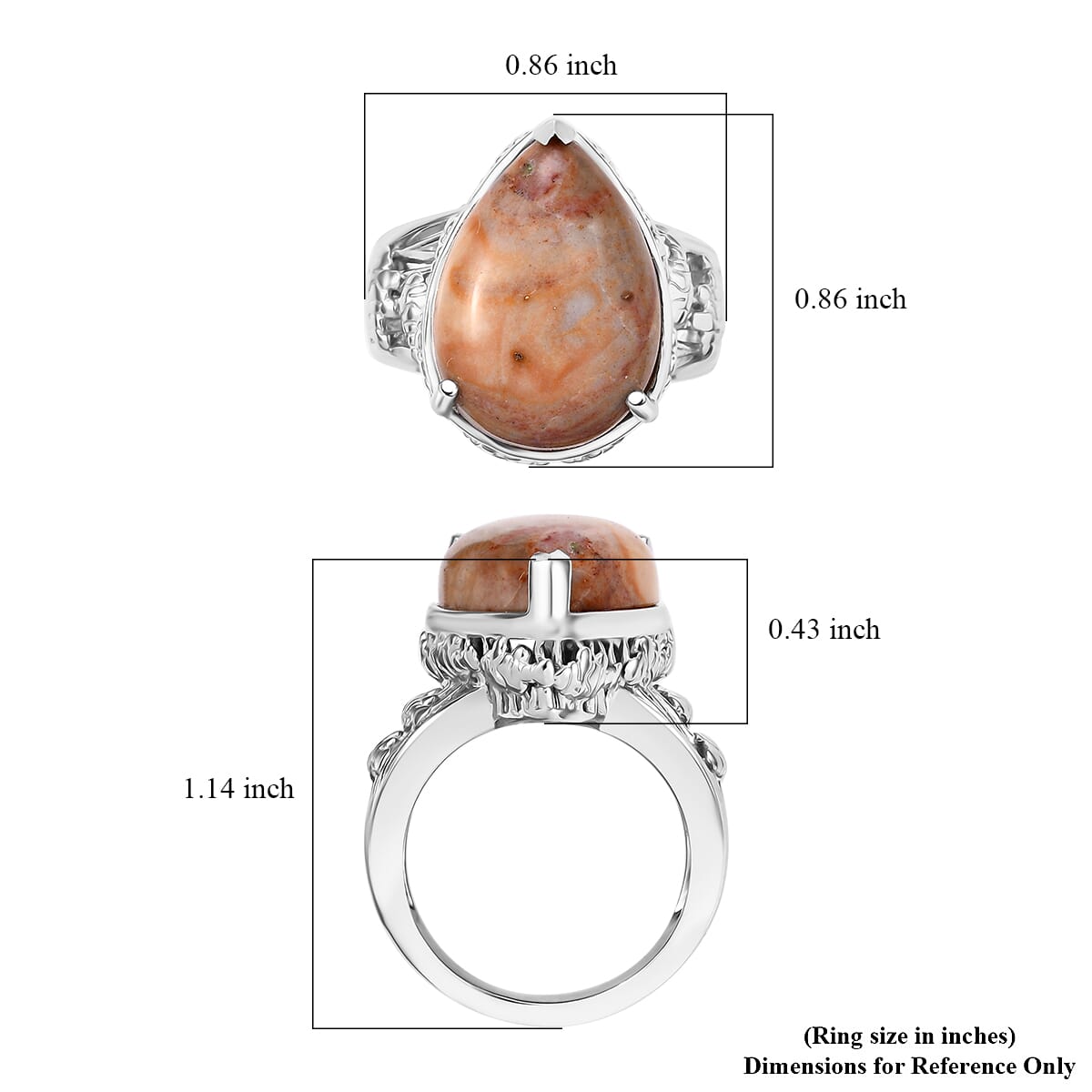 Karis Venus Jasper 9.20 ctw Solitaire Ring in Platinum Bond (Size 10.0) image number 5