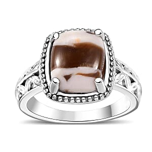 Karis Peanut Wood Jasper 2.60 ctw Solitaire Ring in Platinum Bond (Size 10.0)