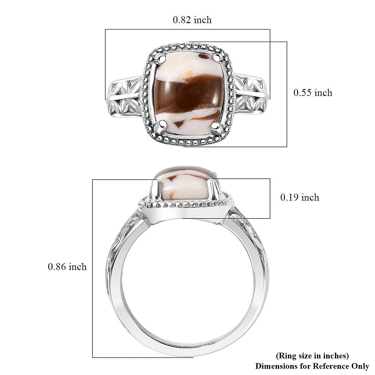 Karis Peanut Wood Jasper 2.60 ctw Solitaire Ring in Platinum Bond (Size 10.0)