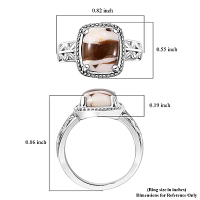 Karis Peanut Wood Jasper 2.60 ctw Solitaire Ring in Platinum Bond (Size 10.0)