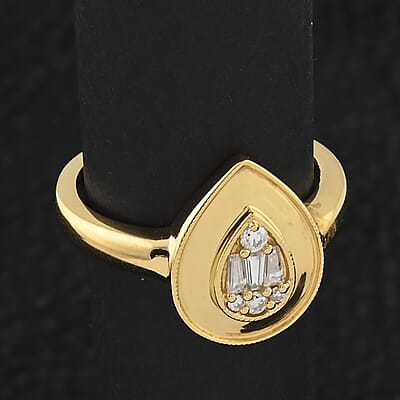 Clarte Gatsby Collection Moissanite 0.20 ctw Ring in Vermeil Yellow Gold Over Sterling Silver (Size 10.0)