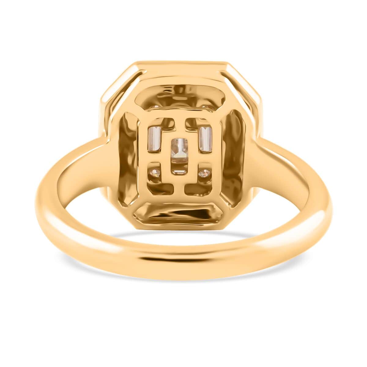 Clarte Gatsby Collection Moissanite 0.40 ctw Emerald Cut Ring in Vermeil Yellow Gold Over Sterling Silver (Size 6.0) image number 4