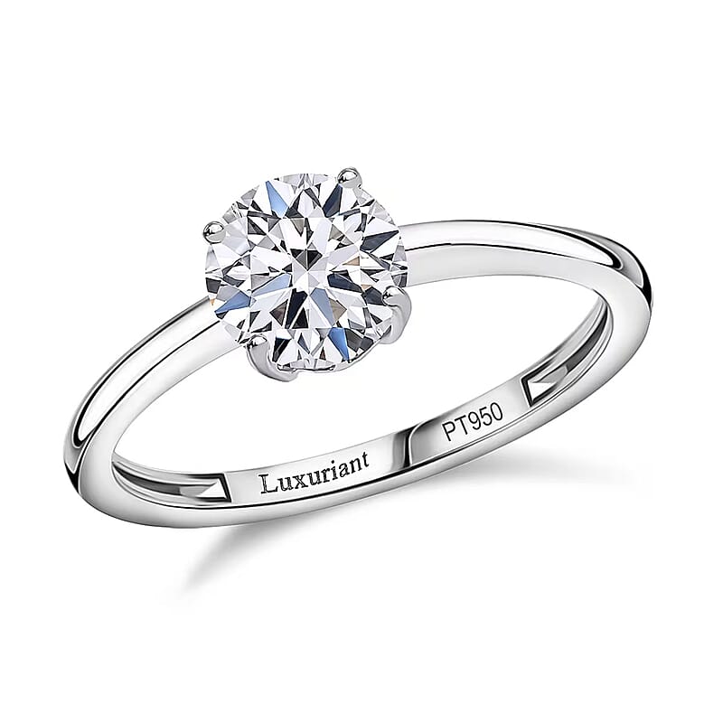 Luxuriant Lab Grown Diamond VS 1.50 ctw Solitaire Ring in 950 Platinum (Size 10.0) 4.20 Grams