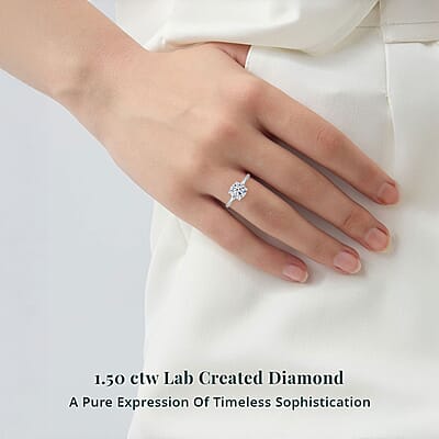 Luxuriant Lab Grown Diamond VS 1.50 ctw Solitaire Ring in 950 Platinum (Size 10.0) 4.20 Grams