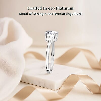 Luxuriant Lab Grown Diamond VS 1.50 ctw Solitaire Ring in 950 Platinum (Size 10.0) 4.20 Grams