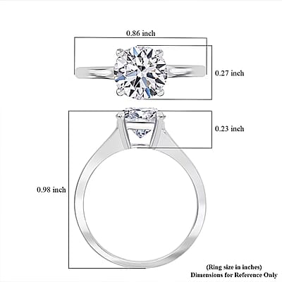 Luxuriant Lab Grown Diamond VS 1.50 ctw Solitaire Ring in 950 Platinum (Size 10.0) 4.20 Grams