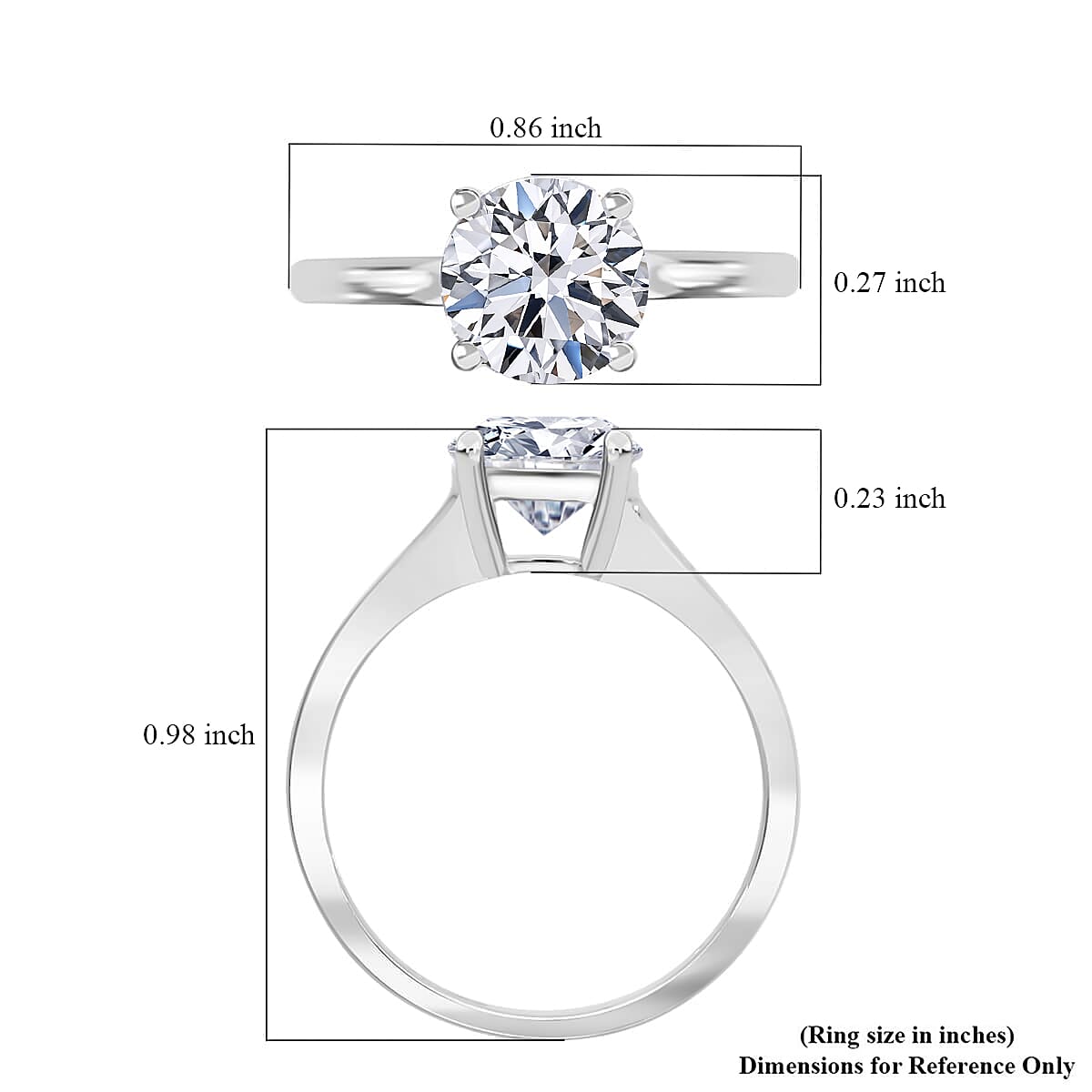 Luxuriant Lab Grown Diamond VS 1.50 ctw Solitaire Ring in 950 Platinum (Size 7.5) 4.20 Grams image number 5