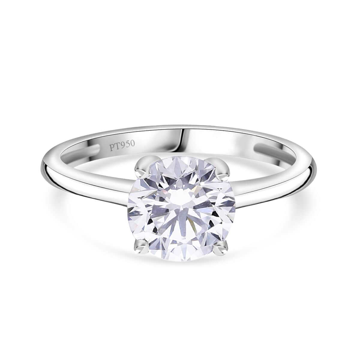 Luxuriant Lab Grown Diamond VS 3.00 ctw Solitaire Ring in 950 Platinum (Size 6.0) 4.65 Grams image number 0