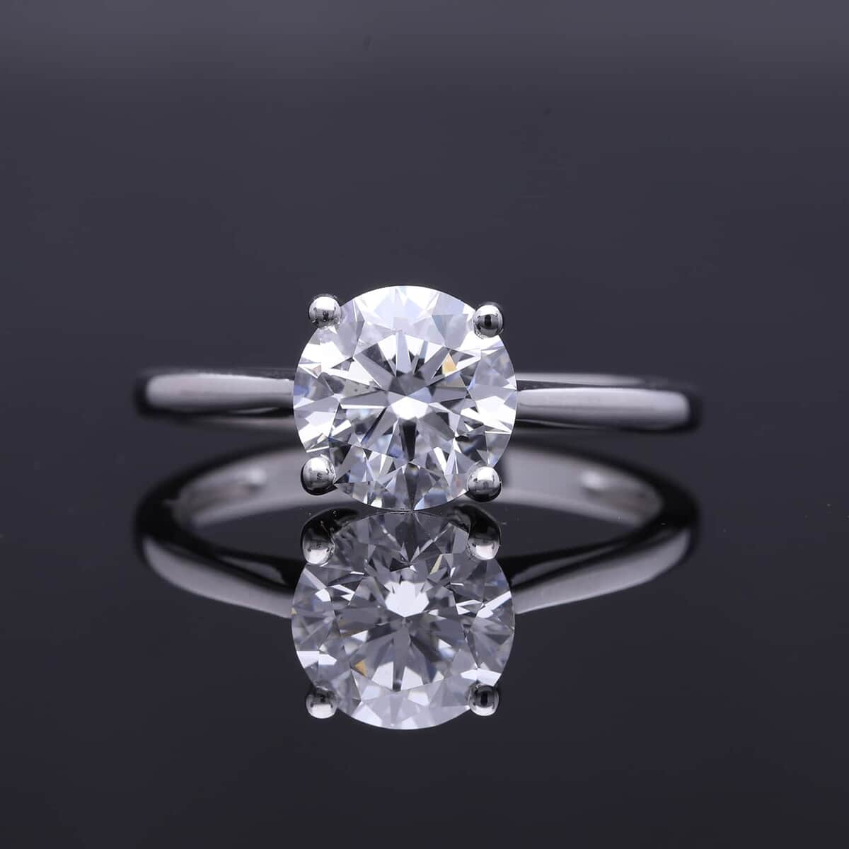 Luxuriant Lab Grown Diamond VS 3.00 ctw Solitaire Ring in 950 Platinum (Size 6.0) 4.65 Grams image number 1