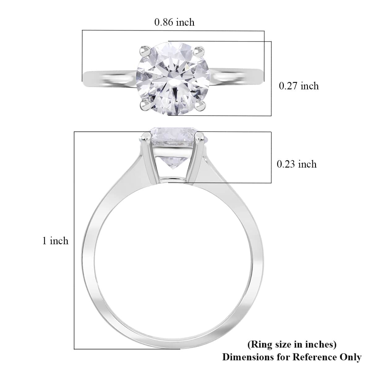 Luxuriant Lab Grown Diamond VS 3.00 ctw Solitaire Ring in 950 Platinum (Size 6.0) 4.65 Grams image number 5