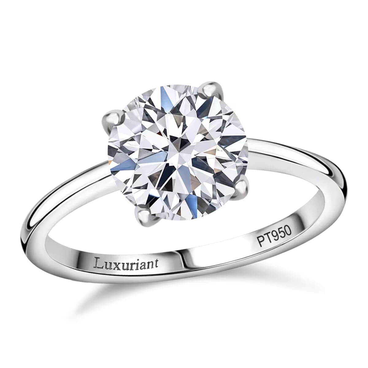 Luxuriant Lab Grown Diamond VS 3.00 ctw Solitaire Ring in 950 Platinum (Size 9.0) 4.65 Grams image number 0