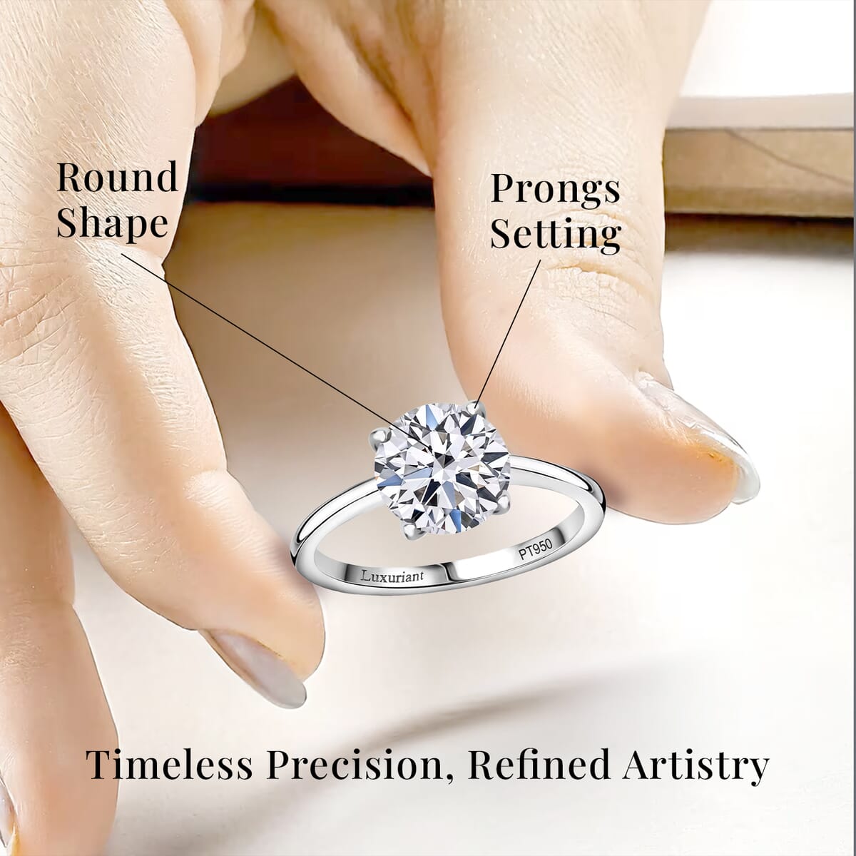 Luxuriant Lab Grown Diamond VS 3.00 ctw Solitaire Ring in 950 Platinum (Size 9.0) 4.65 Grams image number 5