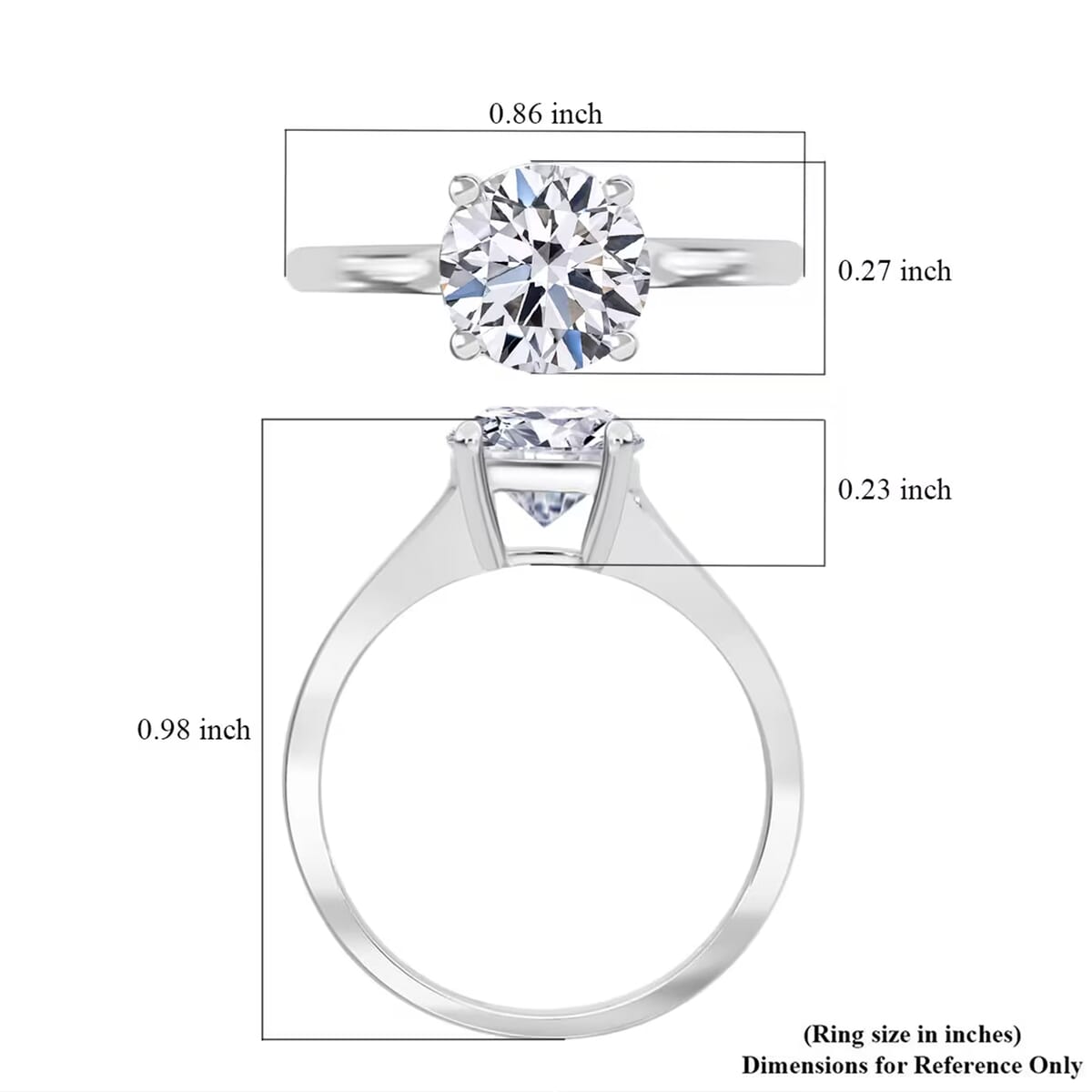 Luxuriant Lab Grown Diamond VS 3.00 ctw Solitaire Ring in 950 Platinum (Size 9.0) 4.65 Grams image number 7