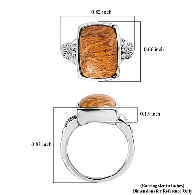 Script Stone Solitaire Ring in Stainless Steel (Size 10.0) 6.25 ctw
