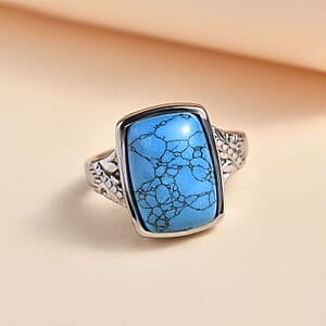 Script Stone Solitaire Ring in Stainless Steel (Size 10.0) 6.25 ctw